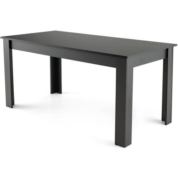 COSTWAY Mattamusta ruokapöytä - P 160 x S 80 x K 77 cm - Contemporary, 6-8 henkilöä Svart