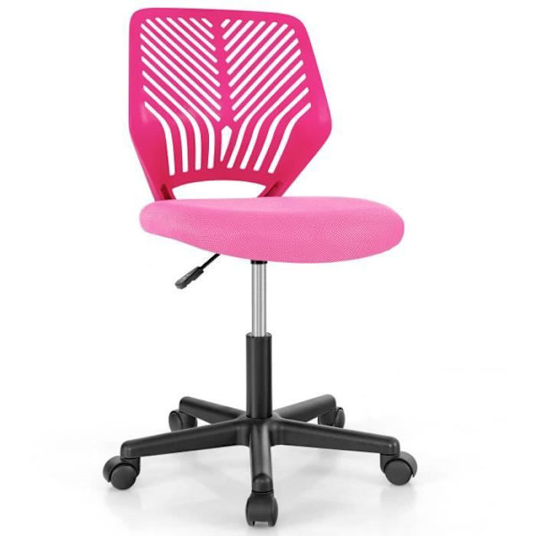 COSTWAY Ergonomisk kontorsstol i mesh, justerbar sitthöjd 41-53 cm, för barn, tonåringar, vuxna, rosa Rosa