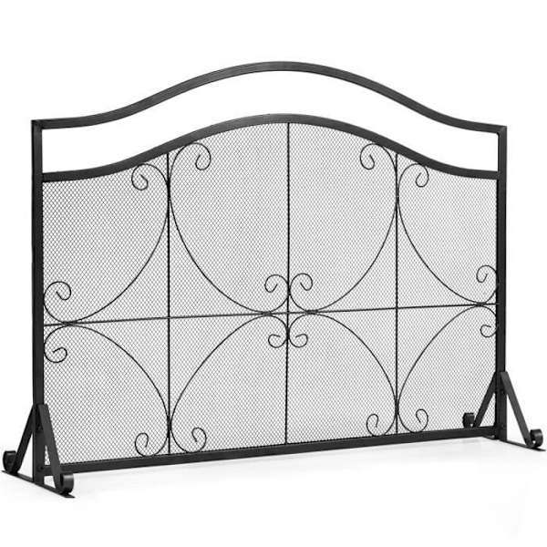 COSTWAY Takka-/Liuasuoja - 1 iso metallirunkopaneeli - 4 vakaata kiinnikettä - 112 x 33 x 83 cm - Kaareva kuvio