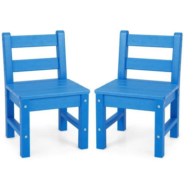 COSTWAY Setti 2 PE muovista lastentuolia - 34 x 33 x 57 cm (P x L x K) Sininen Blå