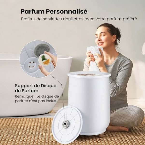 COSTWAY Håndklædevarmer Spand 23 L Timer 20-90 Min 3 Niveauer 60℃-80℃ Automatisk Slukning Støtte til Duftplade