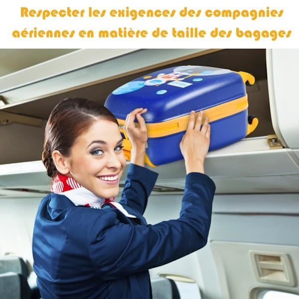Lasten matkalaukku ja reppu - COSTWAY - Sininen ilmateema - Kova kuori - Sisäänvedettävä kahva Blå