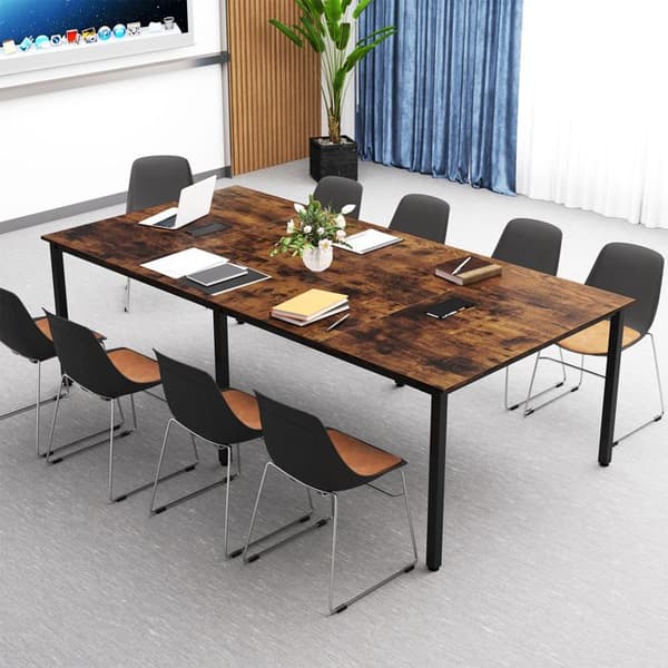 COSTWAY Stor Rektangulär Konferensbord för 10 Personer 240 x 120 x 75 cm