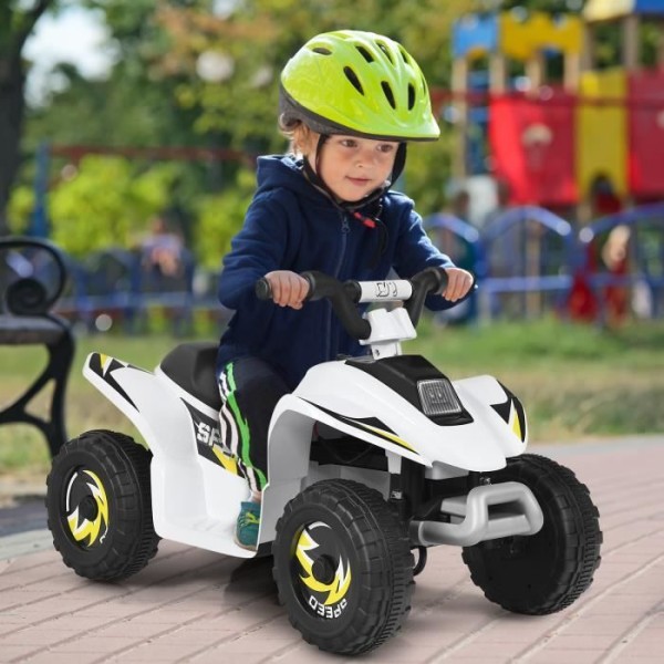 COSTWAY Elektrisk Quad för barn 6 V 4,5 Km-H max. Buggy bil för barn 3 år+ vit