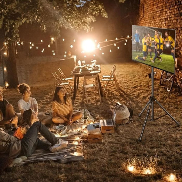 COSTWAY TV-stativ på hopfällbart stativ Justerbar höjd för LCD LED Plasma plattskärm från 21 till 47'' Max belastning 35 kg Universalsväng