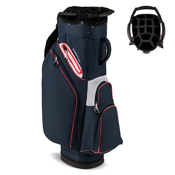 COSTWAY Tripod Golfbag med 14 Fack, Isolerad Ficka, Justerbar Axelrem, Regnskydd och Paraplyhållare Blå