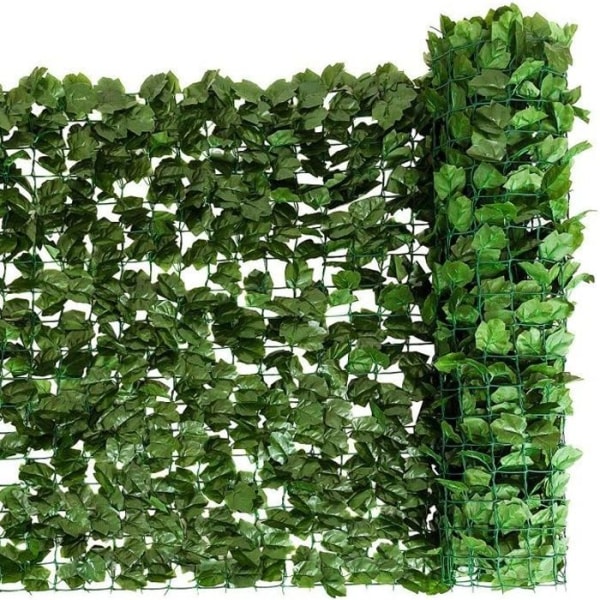 COSTWAY konstgjord häck, sekretessskärm 150 x 300 CM Anti-UV, konstgjorda vegetabiliska mesh realistiska bladverk PE, 10 dragkedjor