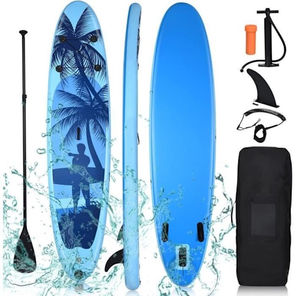 COSTWAY Stand Up Paddle Board Uppblåsbar PVC 335x76x15CM med bärväska Justerbar Paddle Botten Fen Hand Pump koppel se bilder