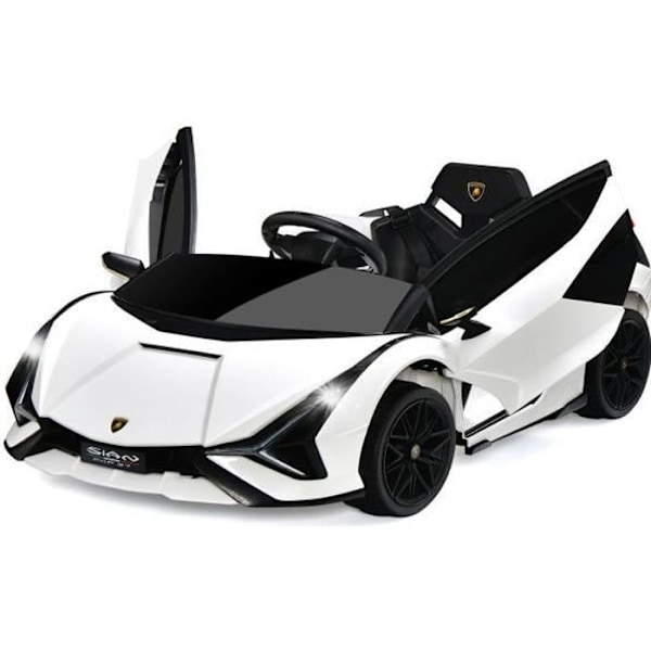 Lamborghini SIAN elbil til børn 3-8 år - COSTWAY - Hvid - MP3, USB, Radio, 2.4G fjernbetjening Vit