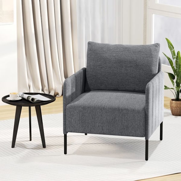 Moderni Olohuoneen Koristeetuki - COSTWAY - 73 x 79 x 79 cm - Syvä Istuin 75 CM - Säädettävät Jalustat Makuuhuoneeseen, Toimistoon