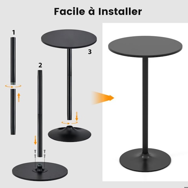 COSTWAY Barbord 60 x 60 x 101,5 cm - Metalbase til Spisestue, Restaurant