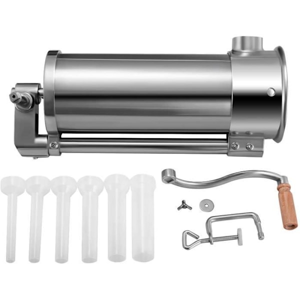 COSTWAY 6L Pølsestopper Pølsemager i rustfrit stål. Hakket kød 6 x rør (Ø14/18/21/25/29/35 mm)