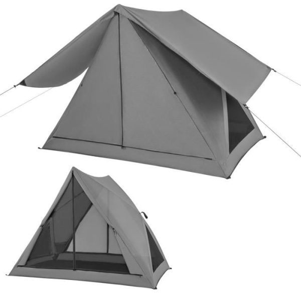 COSTWAY 2-3 personers instant campingtält-360° enkelriktad transparent-dubbeltak-vattentät polyester-2 dörrar