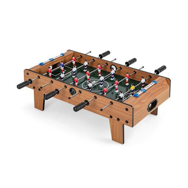 COSTWAY Træ Fodboldbord - 2 Bolde & 2 Scoretavler, Bordspil 69 x 36 x 24 CM Fodboldbord til Voksne/Børn