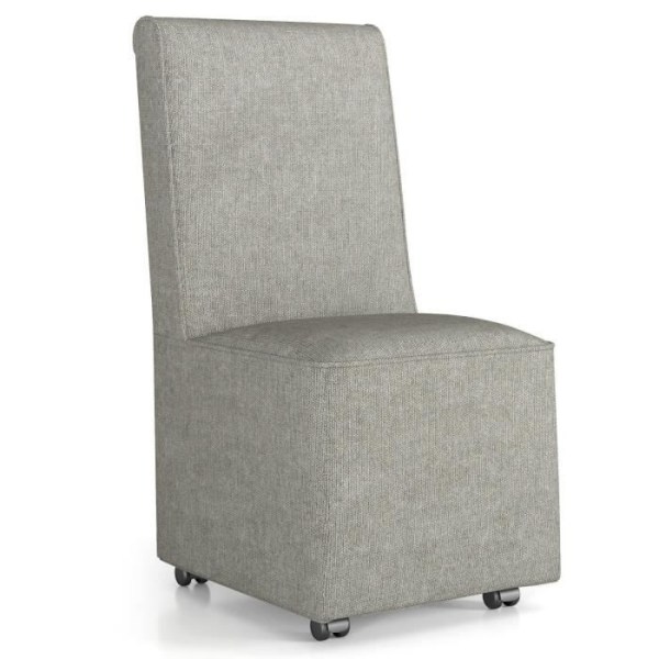 COSTWAY Modern Living Room Lænestol uden armlæn, hørstof med kraftige hjul, aftageligt betræk, 47x60,5x98cm, Grå Grå