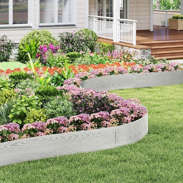 COSTWAY 6 Delar Fyrkantig Trädgård 600 cm i Galvaniserat Metall, för Gräsmattor Trottoarer Terrasser, Flexibel Fällbar Design, Höjd 20 cm Pengar