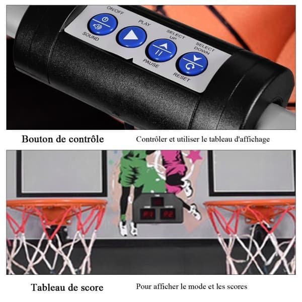Basketspel - Nytt - Double Shootout - Vikbar - Elektronisk disk - 4 bollar