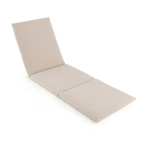 COSTWAY-kudde för utomhusloungestol, med fast rem, hopfällbar kudde, elasticitet och andningsförmåga, 182 x 59 cm, beige