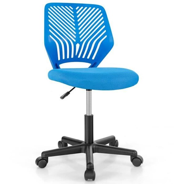 COSTWAY Ergonomisk kontorsstol i mesh, justerbar sitthöjd 41-53 cm, för barn, tonåring, vuxen, blå Blå