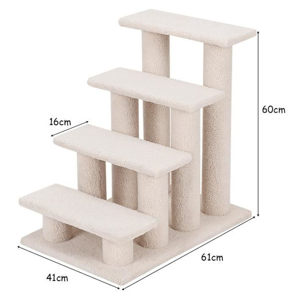 COSTWAY Trapper til Kat Hunde Plys med Multi-Levels Activity Center Møbler til Katte 60,5 x 40 x 60 cm Beige Beige