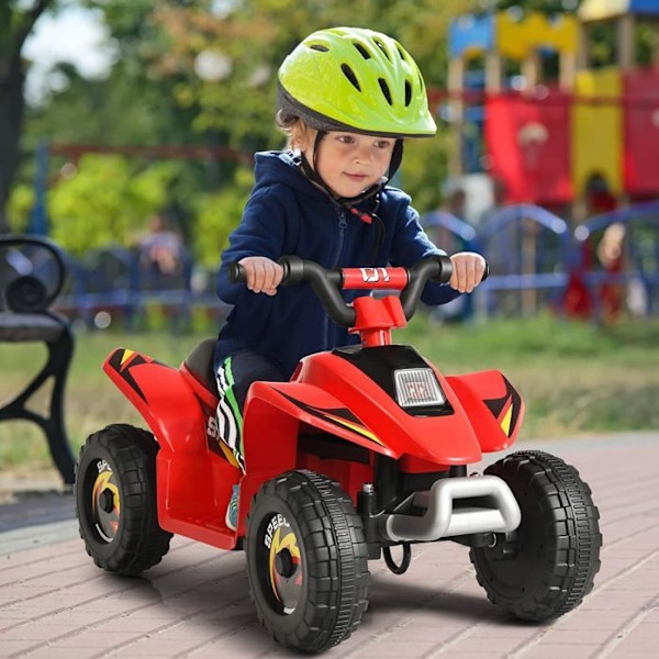COSTWAY Elektrisk Quad til børn 6 V 4,5 Km-H max. Buggy bil til børn 3 år+ Rød Röd