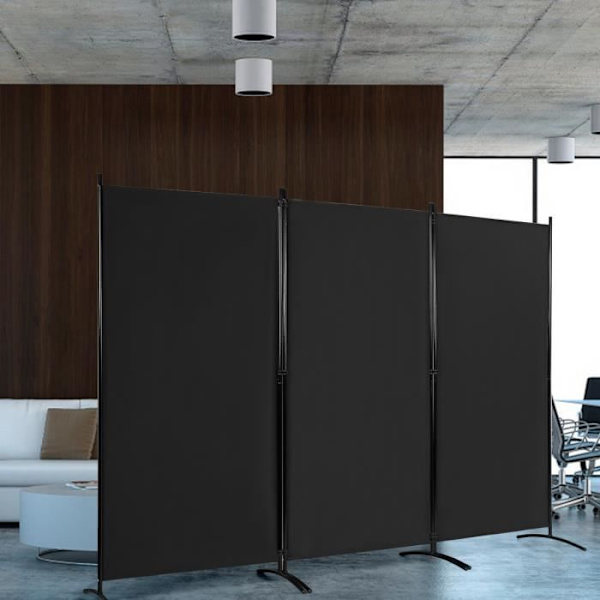 COSTWAY Fritstående Skærm 3 Paneler Sammenfoldelig, Rumskillevæg Protect Private, 260 x 183 CM Sort