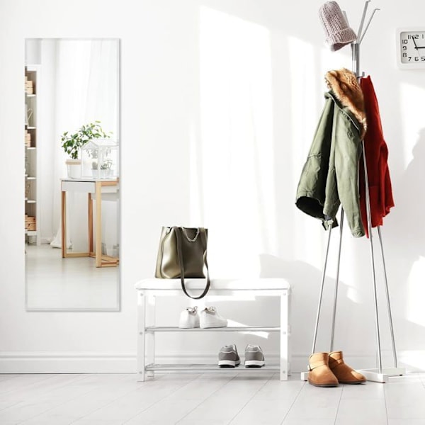 COSTWAY Psyche rektangulär ramlös väggspegel 110 x 38 cm Full längd fasad kant hängande vertikalt eller horisontellt