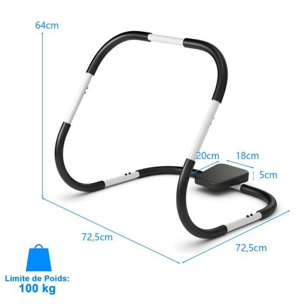 COSTWAY Abdominal Rocker Machine Ergonomiskt vadderat Nackstöd Bärbart för Home Bodybuilding Workout Vit