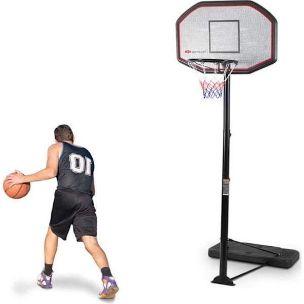 COSTWAY Fristående basketbåge justerbar höjd 200-305 cm barn/vuxen med justerbar stolpe och ryggbräda för utomhusbruk Svart