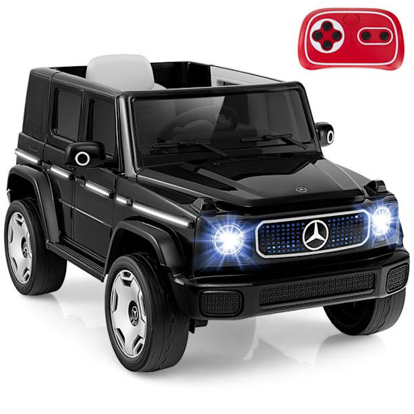 Mercedes-Benz elbil til børn - COSTWAY, 4-hjulstræk, fjernbetjening, LED-lys, musik og horn, 3-8 år, sort