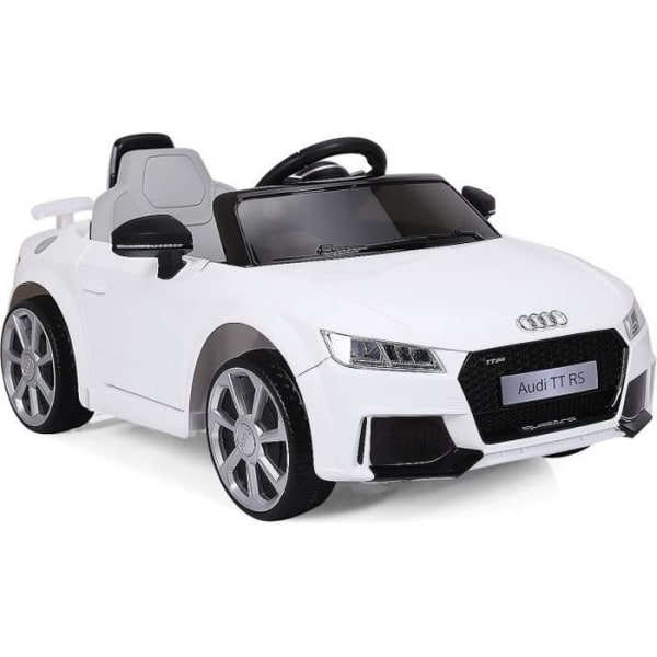 COSTWAY Audi TTRS 12V Elbil til børn Max. 5 km/t, 2 motorer, 2 døre med 2,4G fjernbetjening, MP3, hvide LED-lys Vit