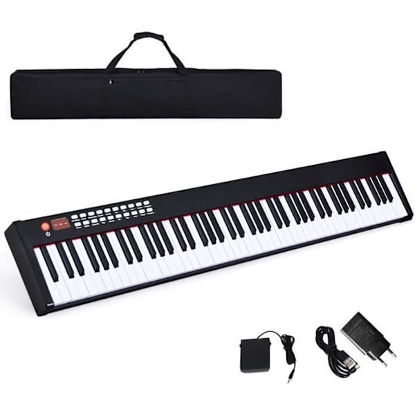COSTWAY 88-key børns digital synthesizer klaver med MIDI og Bluetooth funktion, dynamisk justering, Sustain Pedal