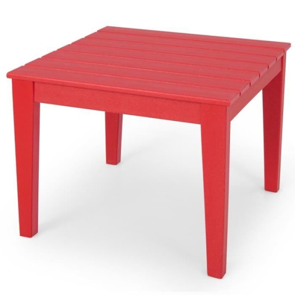 COSTWAY blekningsbeständigt HDPE-barnbord inomhus/utomhus 64,5 x 64,5 x 51 cm (L x B x H) Röd