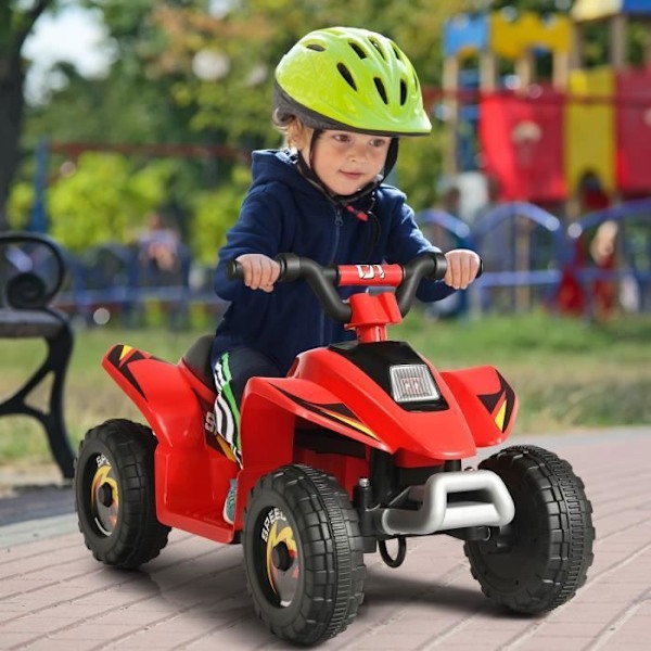 COSTWAY Elektrisk Quad til børn 6 V 4,5 Km-H max. Buggy bil til børn 3 år+ Rød Röd