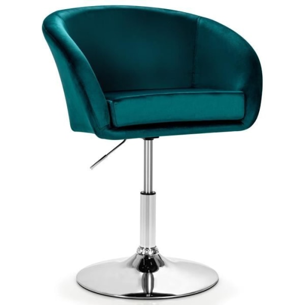 COSTWAY Velvet Swivel Chair, Kontorsfåtölj Höjdjusterbar från 72-86 cm, Galvaniserad Basbelastning 125kg, Modern, Grön