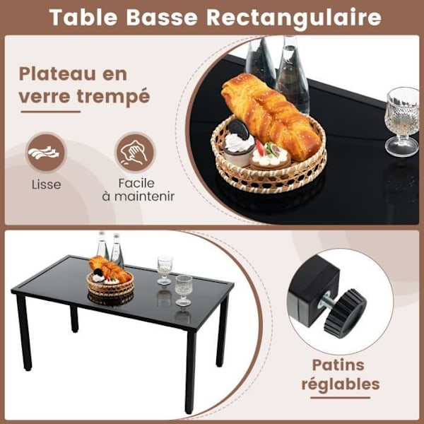 COSTWAY 4-delad flätad trädgård soffbord och stolar set, utemöbler set för balkong terrass innergård, brun kastanj