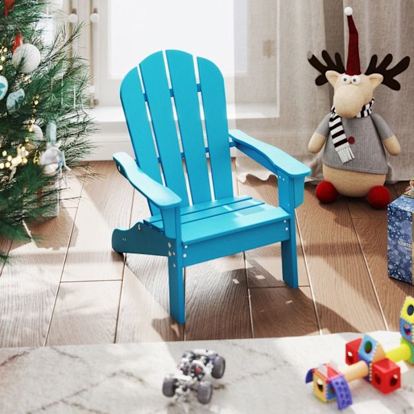 Adirondack Havebænk til Børn 3 til 8 År - COSTWAY - Høj Densitet Polyethylen Året Rundt Ergonomisk Design Turkis