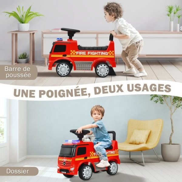COSTWAY Mercedes Benz Ride-on för barn, med förvaringsutrymme, rollatorfunktion, ljud och ljus, 62x29x43 cm, 12-36 månader