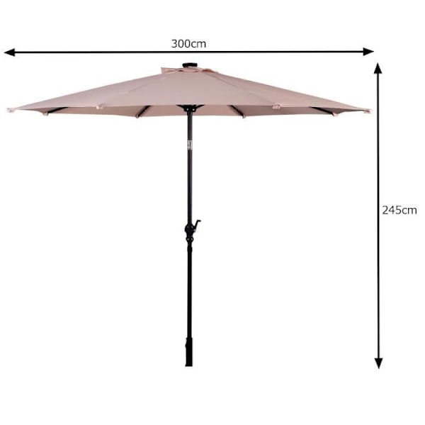 COSTWAY Tilting Offset Trädgårdsparasoll - Beige - Dia.3x2,5M - Robust metallstruktur - Anti-UV Beige
