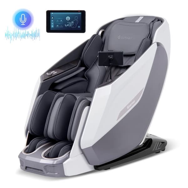 COSTWAY Elektrisk Massage Stol med Zero Gravity, SL Rail & 4D Scan, 24 Programmer, Varmefunktion Hvid