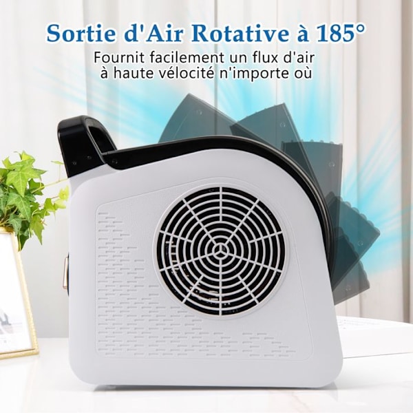 Ventilaatio Puhalin 130 W COSTWAY 3 Nopeutta 552 M³/H, Kääntyvä Pää 185°, Kannettava Tuulettimet Kuivaukseen Jäähdytykseen Svartvitt