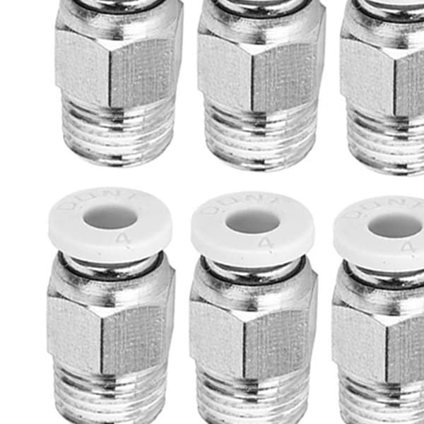 10 stk. lige pneumatiske fittings sølv M10 gevind 3D printer tilbehør PC4‑01