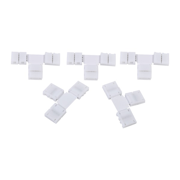 5 st Lödfria 4-stiftsklämmor för 10 mm RGB 5050 LED-remsa (T-form)