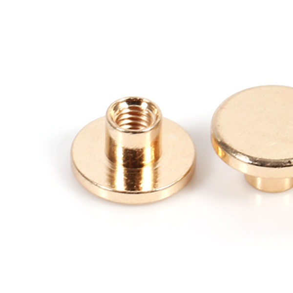 10 sett 5/6,5/8 mm solide messingknapper, skruenagler, skrubak for lær, naglebelte, DIY gull