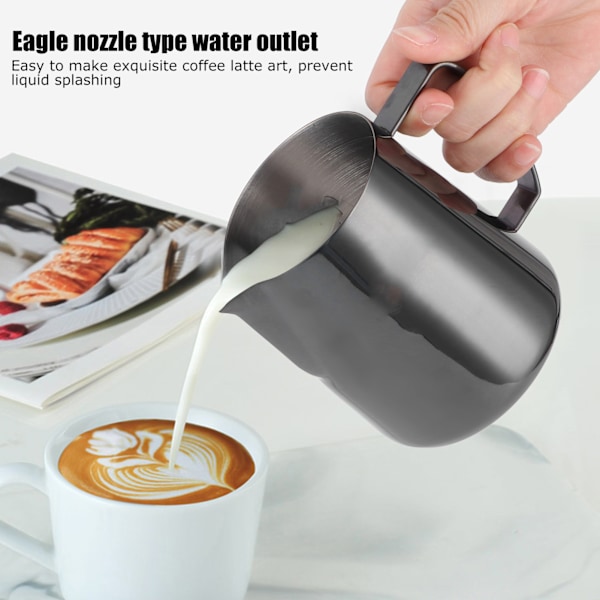 400ml Melkeskumkanne 304 Rustfritt Stål Kaffekopp Krus Latte Art Tilbehør