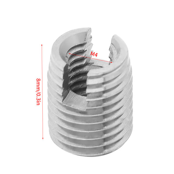 20 st självgängande spårskruv gänginsatser spiralreparation M4 x 8 mm set