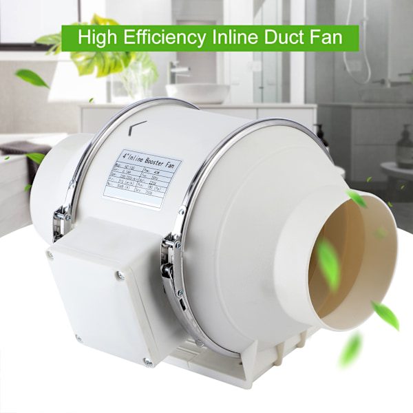 Hög Effektivitet Inline Kanalfläkt Luftutsug Badrum Kök Ventilationssystem 40W