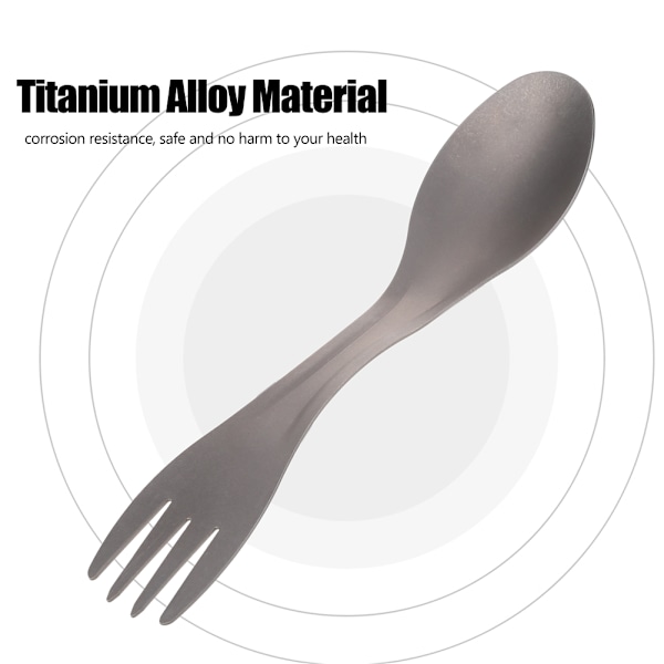 Udendørs Bærbar Titanium Legering 2 i 1 Ske Gaffel Combo til Picnic Camping Rejser