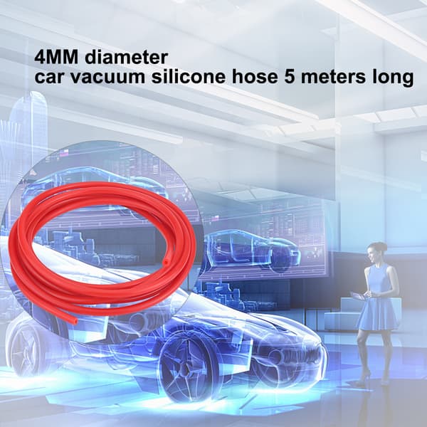 Bil Auto 4mm 5 Meter Silikon Vakuumslang Rör Silikonslang Universal Röd