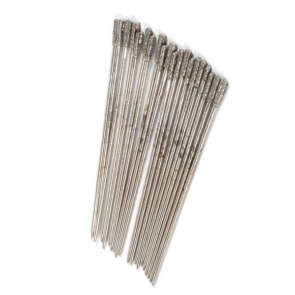 20 stk. 1 mm diamantbelagte lapidariske bor Solid Bits Nål for smykker Agat